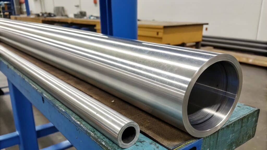 alt text: Aluminum tube being bent smoothly without kinking